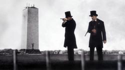 Abraham Lincoln test fires Springfield rifles with his bodyguard in the new Abraham Lincoln Movie - Saving Lincoln.