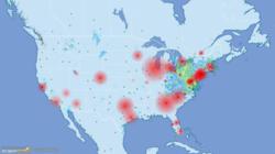 FlightStats Hurricane Sandy Heat Map shows airports affected with greatest cancelations