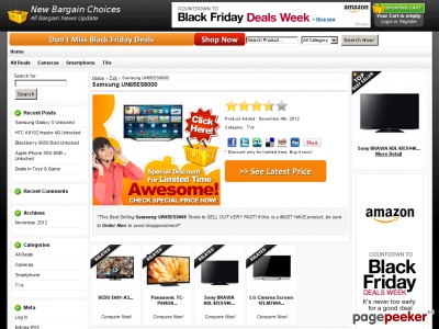 Cyber Monday TV Deals & Black Friday TV Deals 2012, including Samsung, LG, Panasonic, Vizio and ...