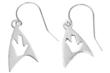 Give a subtle nod to the original Star Trek series with these classic earrings featuring the famous Vulcan hand sign within the Delta shield symbol.