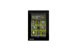The latest Modero X Series Touch Panel featuring side LEDs for room scheduling