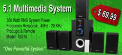Theater Solutions TS515 5.1 Surround Sound System On SALE TODAY ONLY