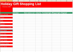 Complimentary Christmas Shopping List Templates Available Through