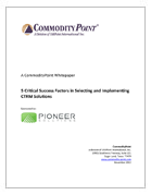 Pioneer Solutions, CommodityPoint, whitepaper, ETRM/CTRM critical success factors for implementing and selecting vendor