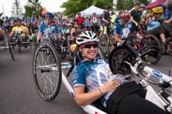 Image of Kelly Brush Davisson before start of 2012 Kelly Brush Century Ride
