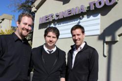 From left, Matt Sconce, James Nelson and Keith Walker are working to create a new business model for the local theater that they hope will allow the movie house to reopen.