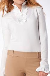 The Ruffle The Ruffle is fun and flirty. It looks great peeking out from a v-neck sweater or jacket. It is even adorable worn alone. Dress it up or dress it down!