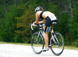 Charity Wilmoth competes at the Tyler Triathlon riding the Cobb 'Max' saddle.