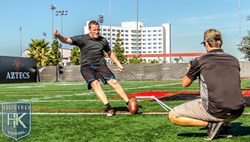 Havard Rugland training with kicking coach Michael Husted