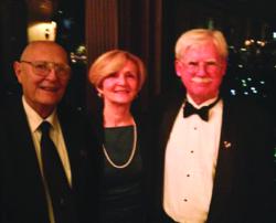 Jim Corliss, owner of Braintree Printing, right, attended the annual celebration of Winston Churchill’s birthday at the Union Club in Boston with Ralph Wilbur, owner of Graphic Litho, and Kathleen Corliss.
