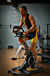 Ironman Jack Nunn training with the Evo Indoor Cycle