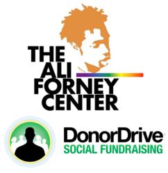 DonorDrive Social Fundraising Software Logo and Ali Forney Center Logo