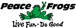 Peace Frogs 'live fun, do good, Logo