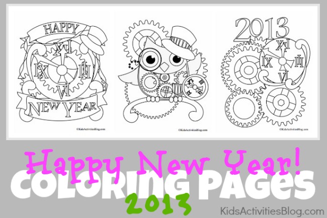 Cute New Year Coloring Pages That Turn Into Arts & Crafts Projects And
