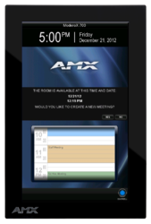 AMX RMS Enterprise Scheduling Feature Being Displayed on AMX Modero X Series MXD-700