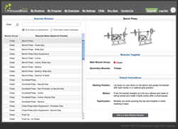 Fitness Web App Screenshot