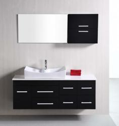 Wall Mounted Bathroom Cabinets on And White Bathroom Vanities For A High Contrast Modern Bathroom Design