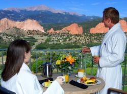 Breathtaking view from a guest room at the Lodge at Garden of the Gods Club in Colorado Springs.