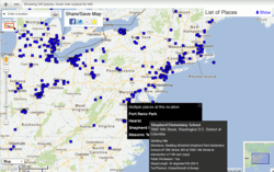 A screenshot from the Sledding Hills locator map.