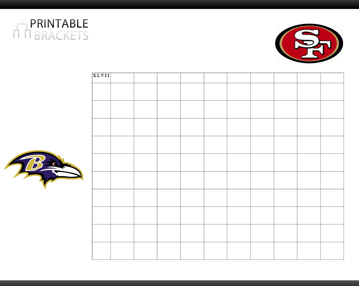 Printablebrackets.net Releases Super Bowl Party Games as 49ers, Ravens Bout Draws Nearer1197 x 954