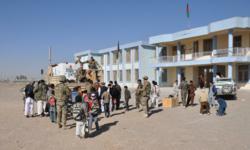 U.S. Airmen work with Afghan security forces