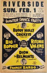 Buddy Holly 1959 Winter Dance Riverside Ballroom Green Bay, Wisconsin Concert Poster