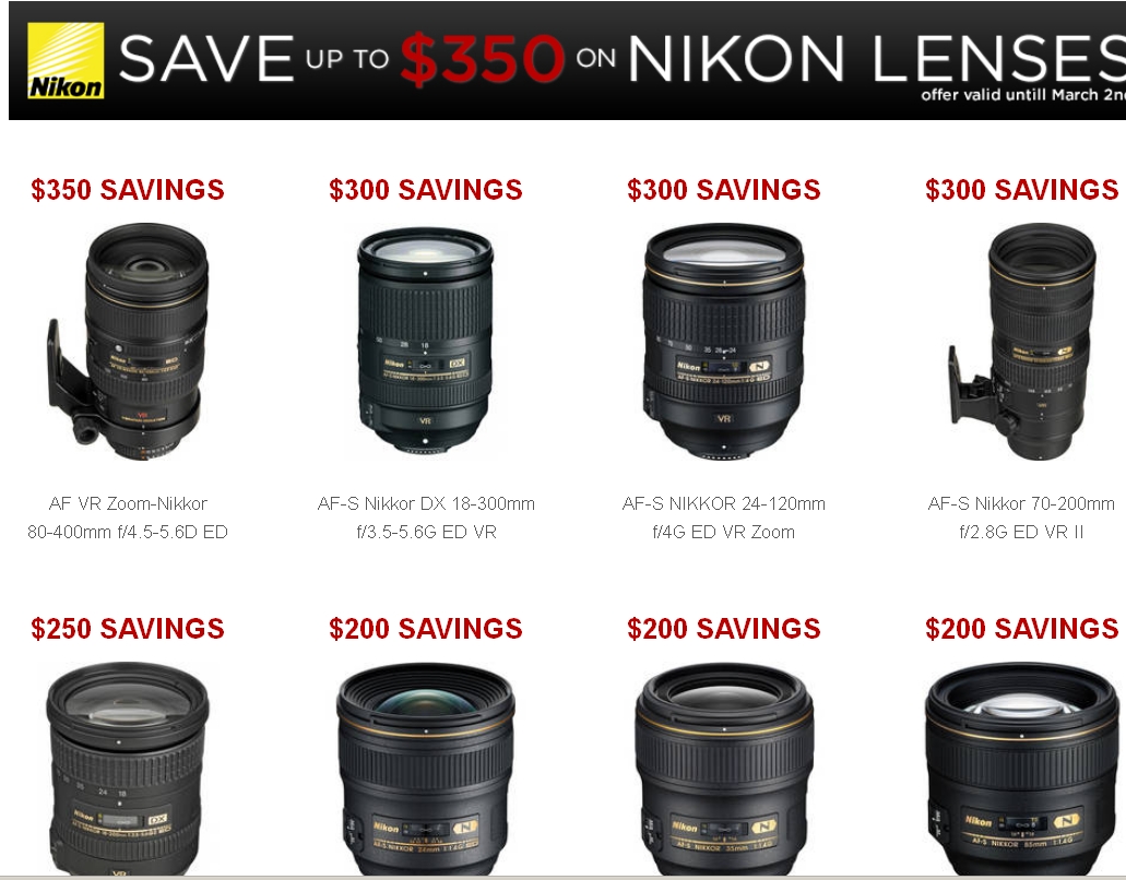 Nikon Announces New Instant Savings Of Up To 350 On Nikkor Lenses 