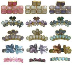 Jaw clips and hair barrettes in lovely spring colors