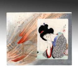 A famous Kuchi-e woodblock print