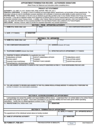 DD Form 577 Appointment Termination Record