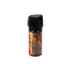 Safety Technology’s Wildfire 18% pepper spray with flip top actuator is sold in three sizes: 3/4 ounce, 2 ounce and 4 ounce.
