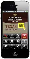 Texas Injury App on iPhone