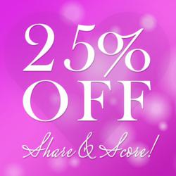 Lady de Cosmetic's "Share & Score" 25% Off Facebook Contest