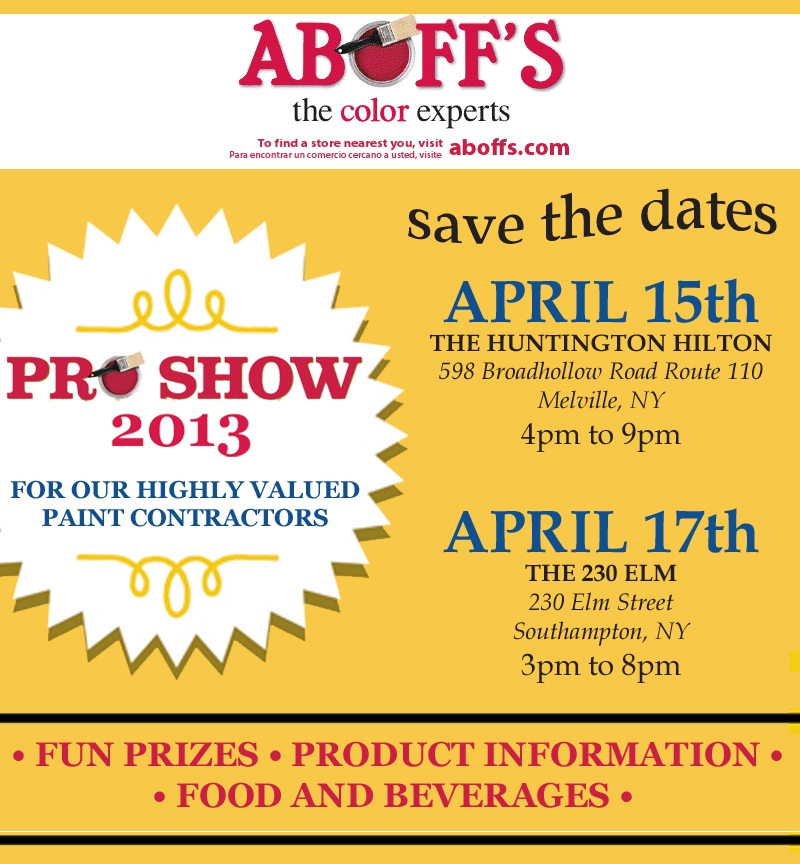 Join Aboff's Paint for Their Pro Shows