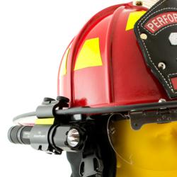 SideSlide C-clamp on fire helmet