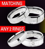 GI 132204 Tungsten Matching Wedding Band Sets 