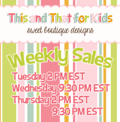 This and That for Kids weekly Facebook sales
