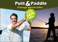 The Putt and Paddle special features a round of golf at the Classic Club and a free boat rental.