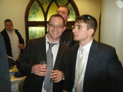 Mr. Katz, front left, at a wedding in Israel
