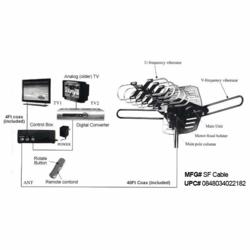 gI 144814 WA 2608 Z 001 SF Cable lanceert Amplified HD digitale buitenantenne met gemotoriseerde 360 ​​graden draaien, UHF / VHF / FM radio
