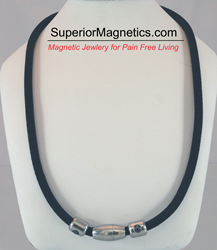 magnetic necklace with carbonized titanium and germanium