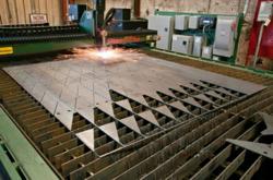 Bluff Manufacturing’s modern plasma cutter allows cutting of plates up to 2” in thickness