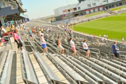 Running the stairs to raise money and awareness in 2012.
