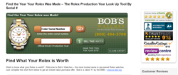 The Bob's Watches Rolex Serial Number look up tool, as praised by CEO Paul Altieri