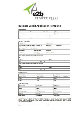 Credit Application For Business Account Form Template Jotform