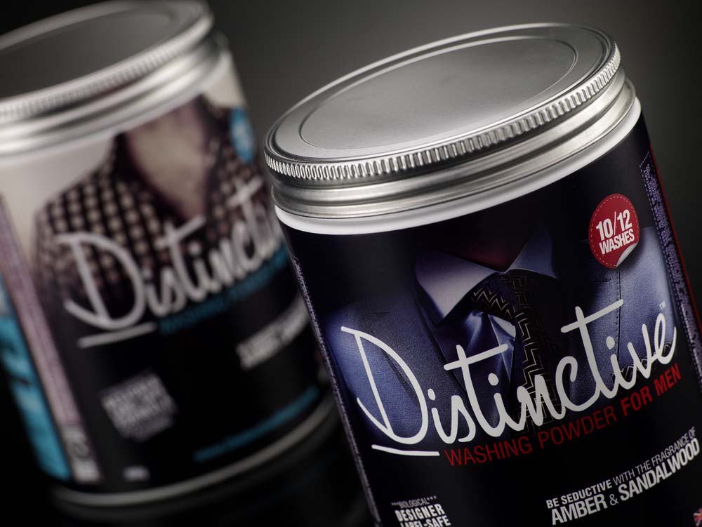 Distinctive's masculine fragranced washing powder is launched to males