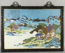 18th C. Qing Dynasty cloisonné plaque.