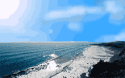 sun on sea