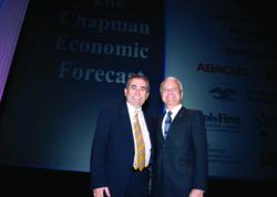 Esmael Adibi (left) and James L. Doti will present the Chapman University Economic Forecast Update on Wednesday, June 12, 8:30 a.m. in Segerstrom Concert Hall, Costa Mesa, Calif.
