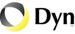 Black and yellow Dyn.com logo - internet performance solutions